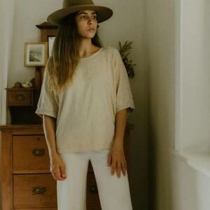 The Simple Folk French Terry Oversized Top Ecru